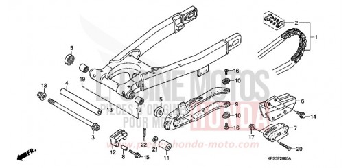 BRAS OSCILLANT/CARTER DE CHAINE CRF230F8 de 2008